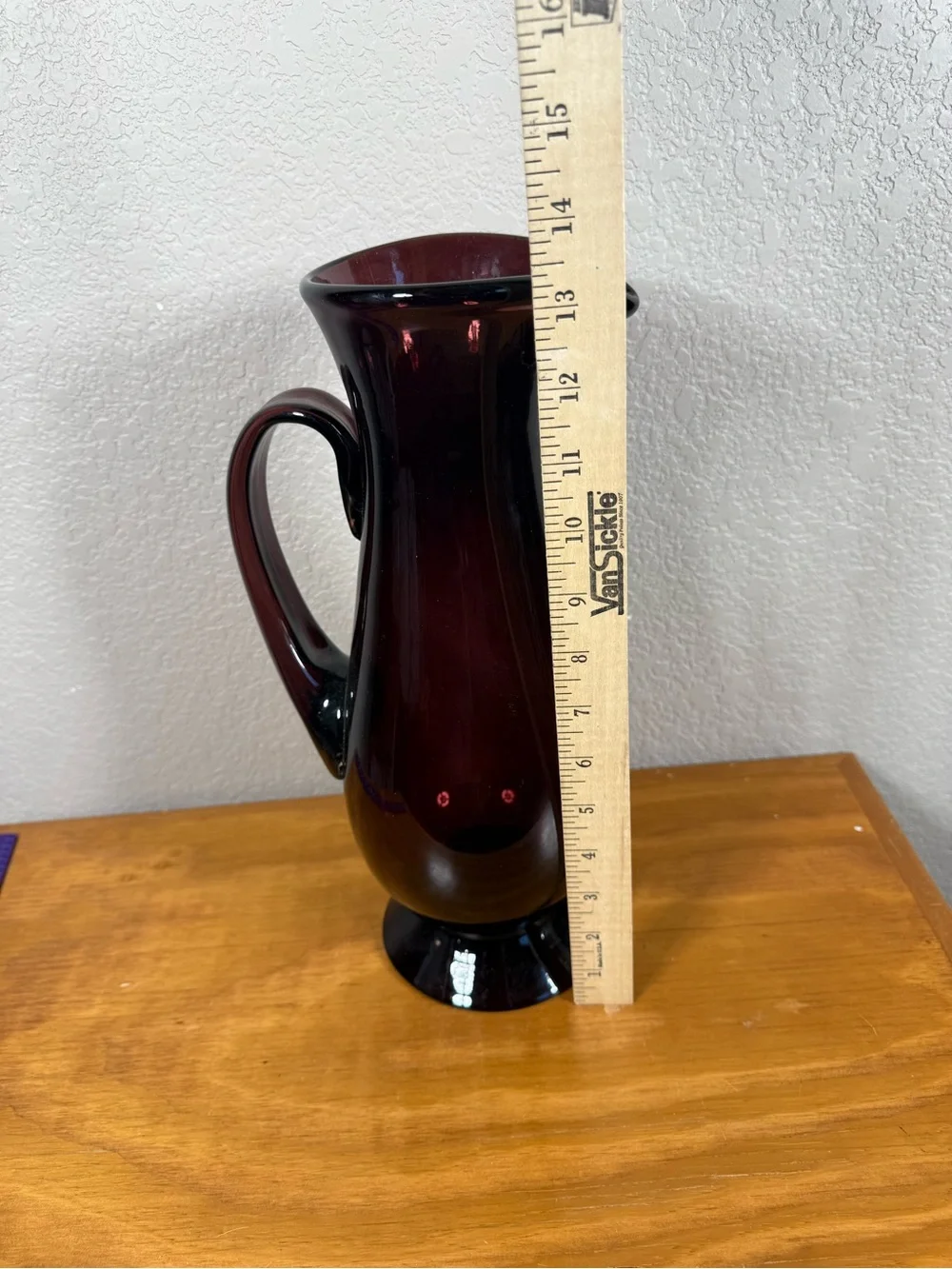 Deep Ruby Glass Pitcher Vase